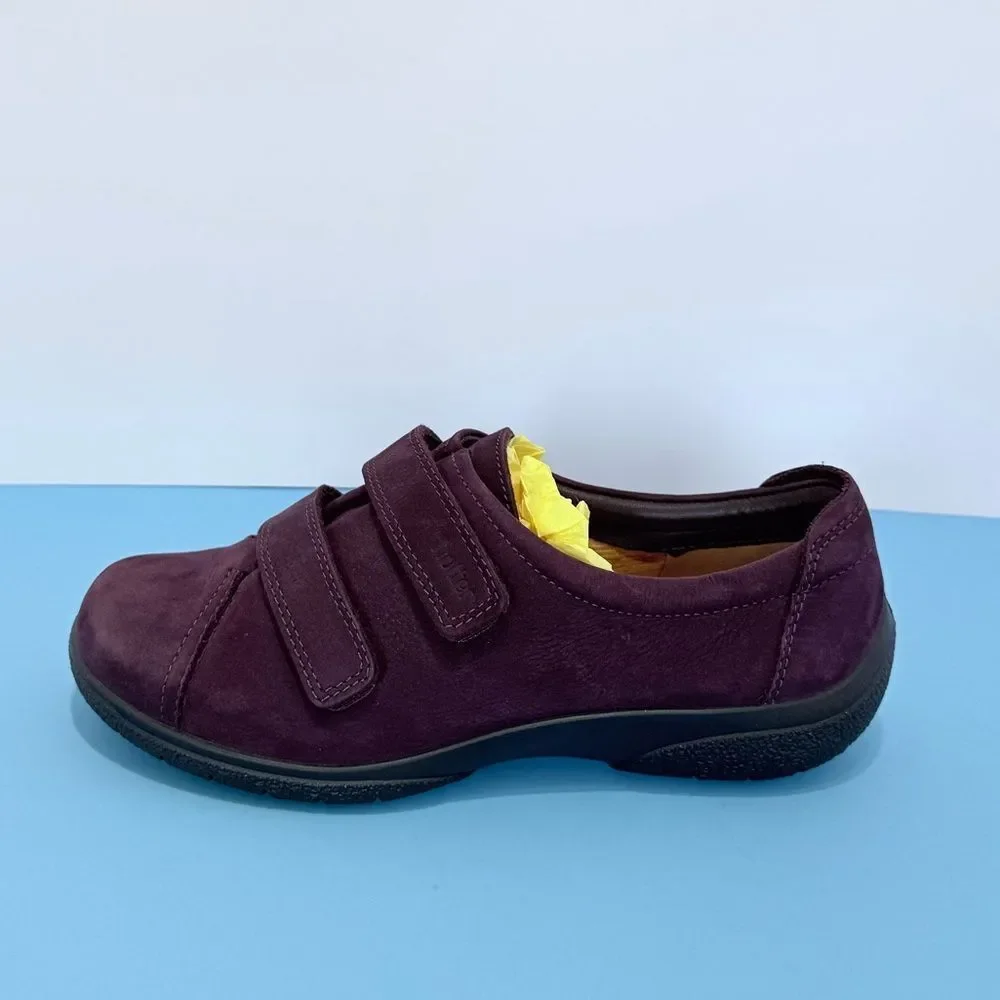 HOTTER Double Adjustable Strap Shoes – Purple & Leather, Size 6
